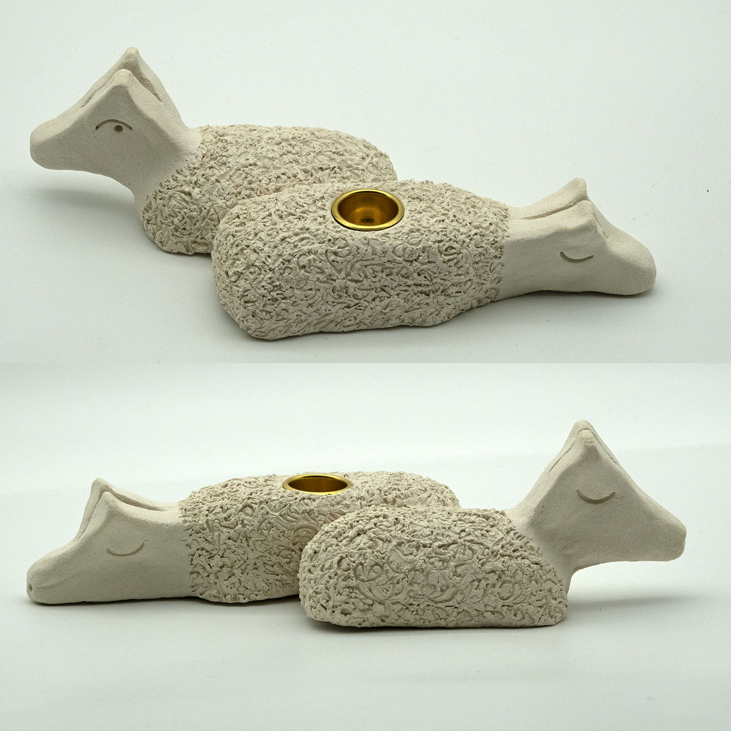 Vilodjur (nummer 21) "Ljusstake med eldvakt" – vilande skulptur i Lera.