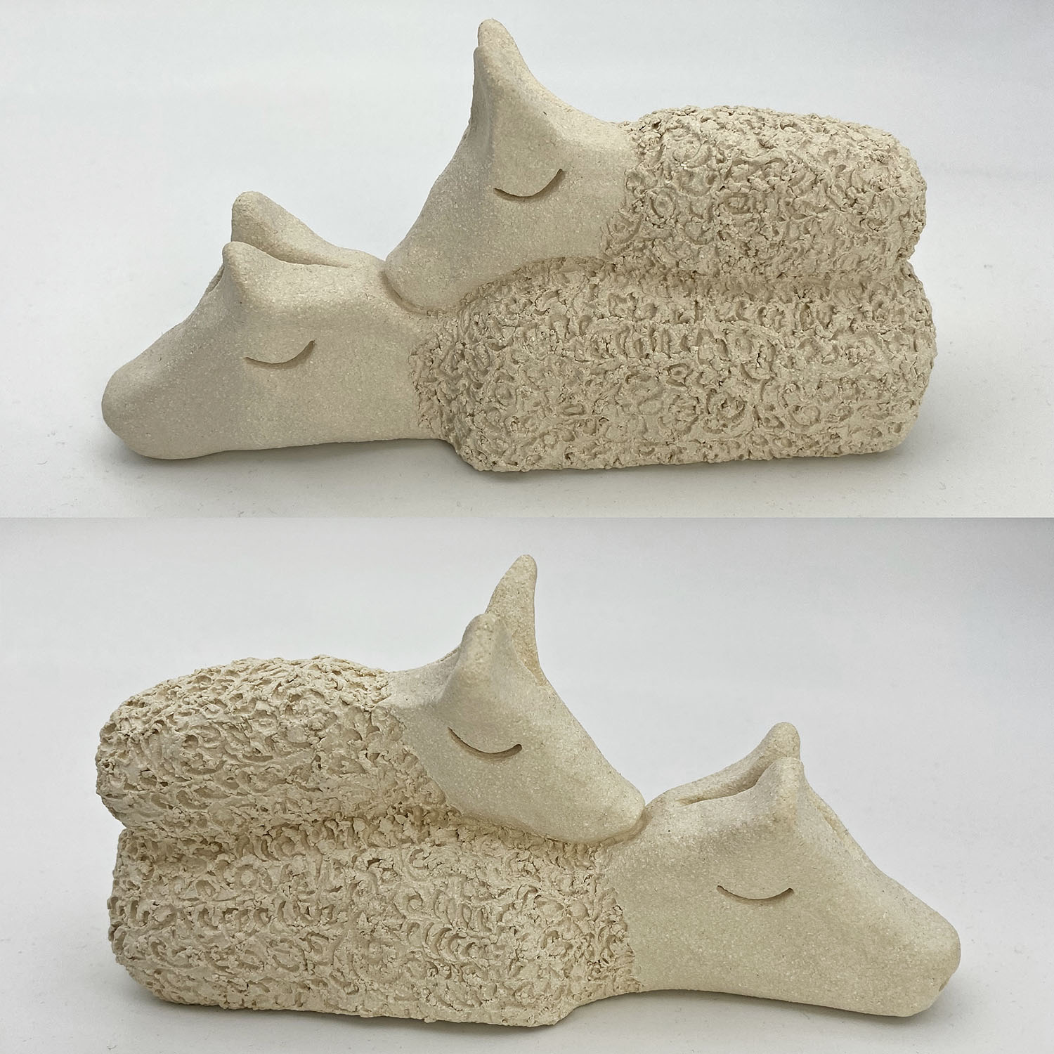 Vilodjur (nummer 41) "Vi är sprödbakade tillsammans" – vilande skulptur i Lera.